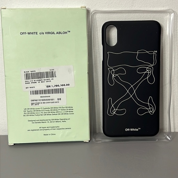 Off-White × Virgil Abloh iPhone X & XS Max White and Black X Logo Bumper Case - Picture 1 of 3